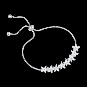 "Lisa" - Cubic Zirconia Adjustable Bracelet - Available in Silver and Rose Gold