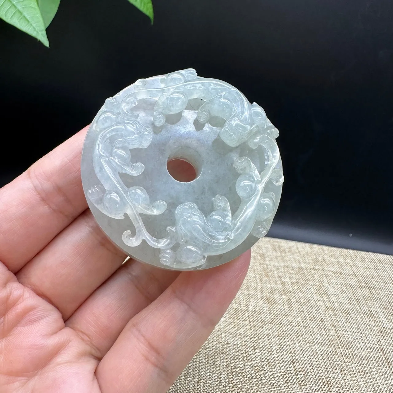 RealJade Co. Genuine Burmese Jadeite Jade Dragon Pendant Necklace