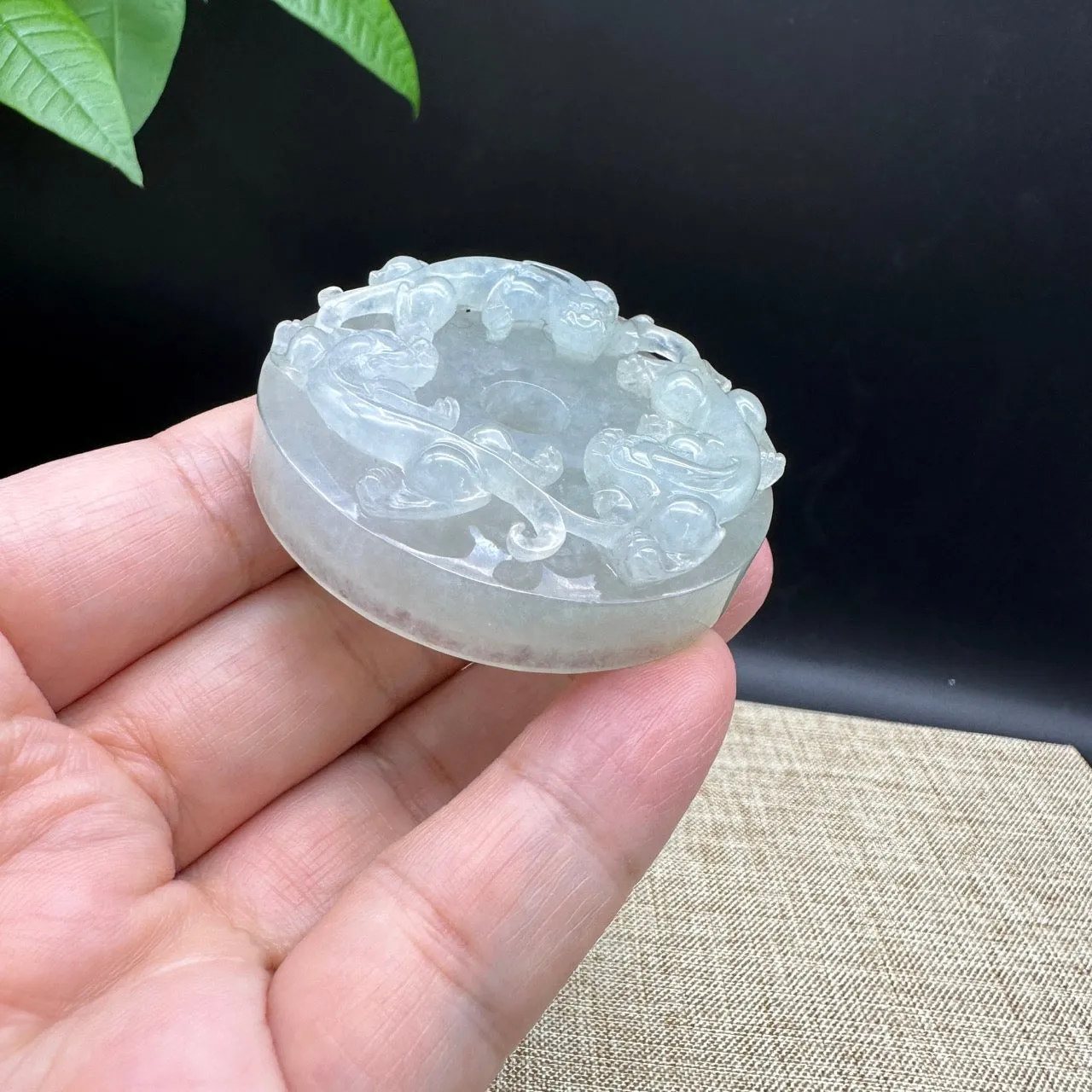 RealJade Co. Genuine Burmese Jadeite Jade Dragon Pendant Necklace