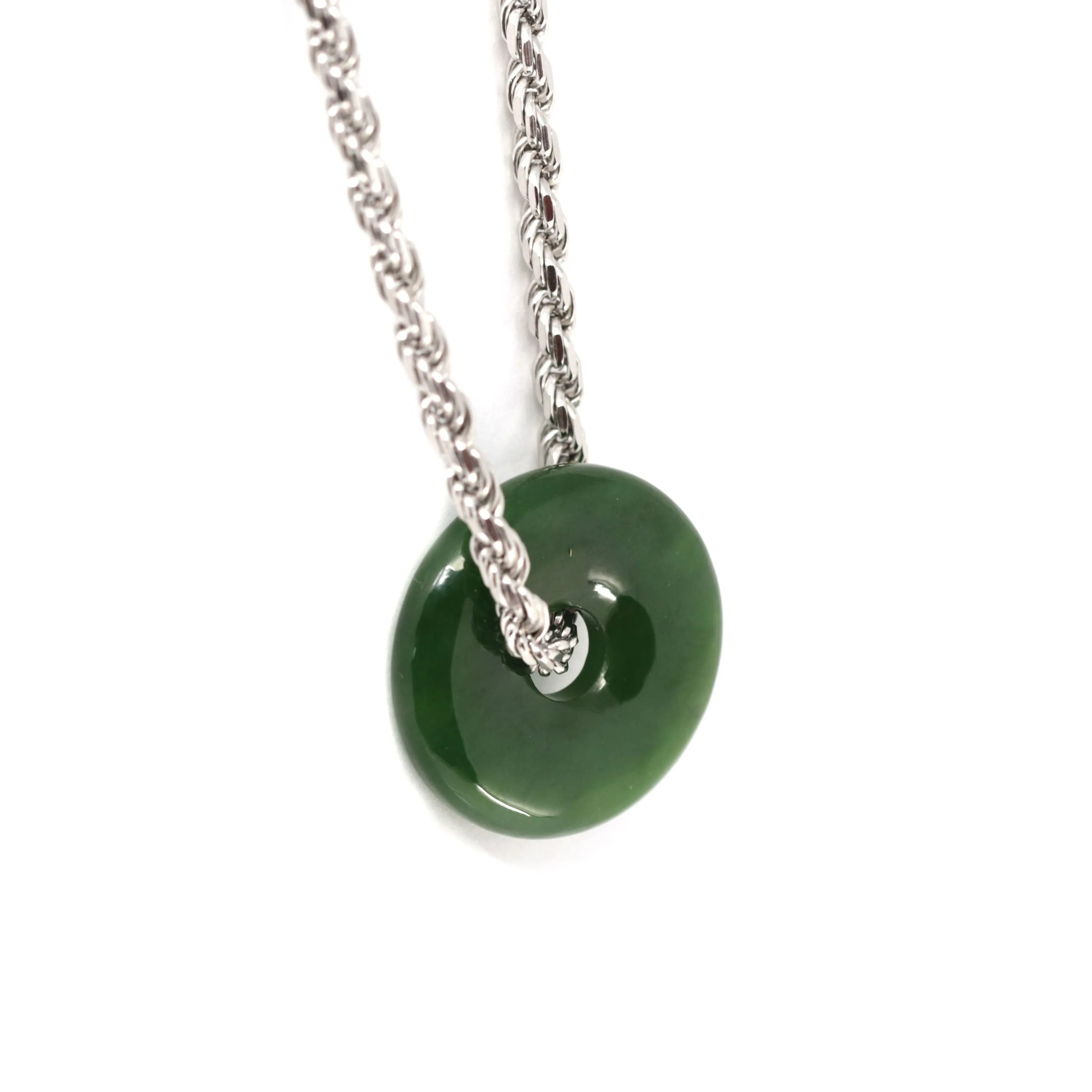 RealJade® "Circle of Heaven" Necklace – Represents Wealth, and Good Fortune Natural Nephrite Jade Necklace