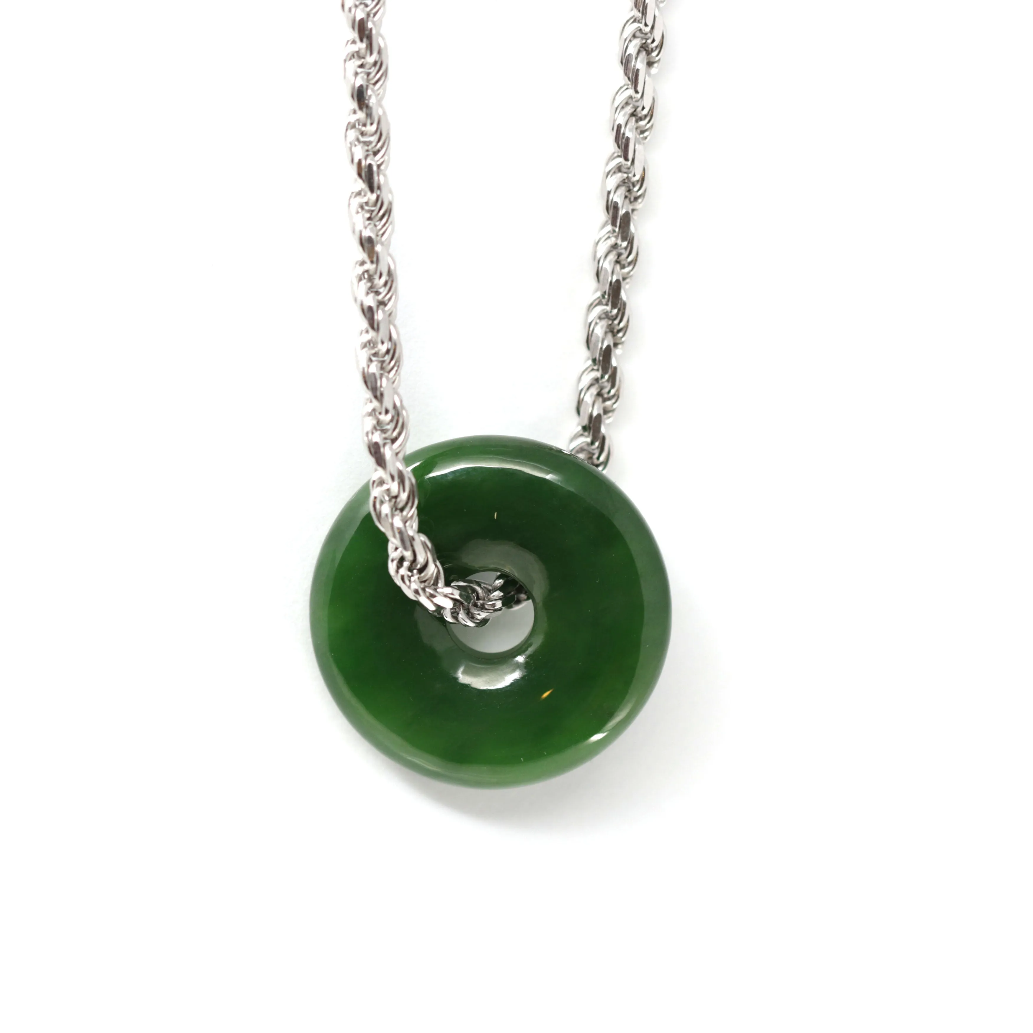 RealJade® "Circle of Heaven" Necklace – Represents Wealth, and Good Fortune Natural Nephrite Jade Necklace