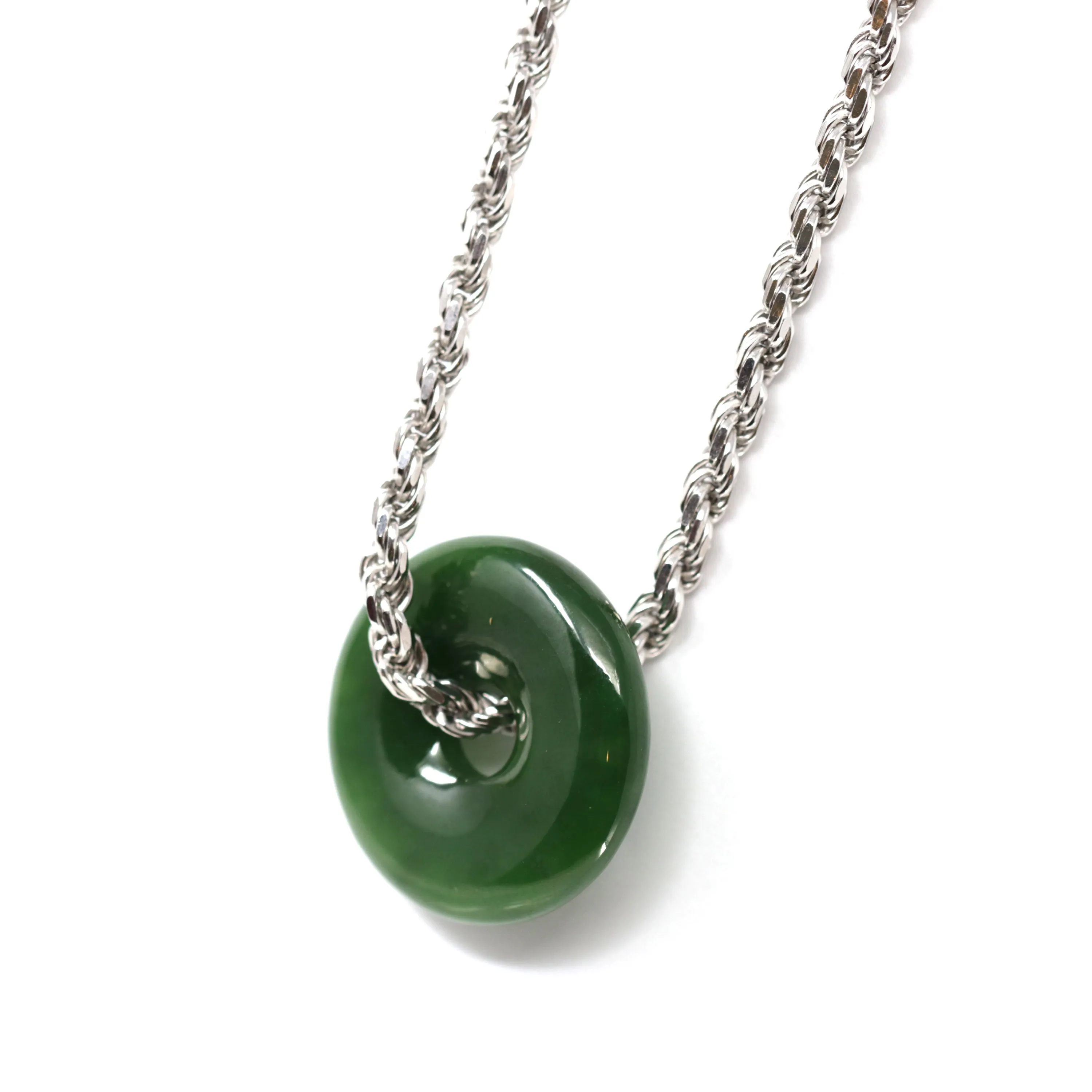 RealJade® "Circle of Heaven" Necklace – Represents Wealth, and Good Fortune Natural Nephrite Jade Necklace