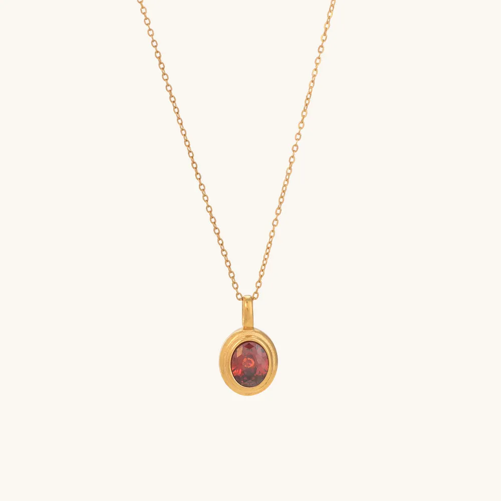 Red Emerald Oval Pendant