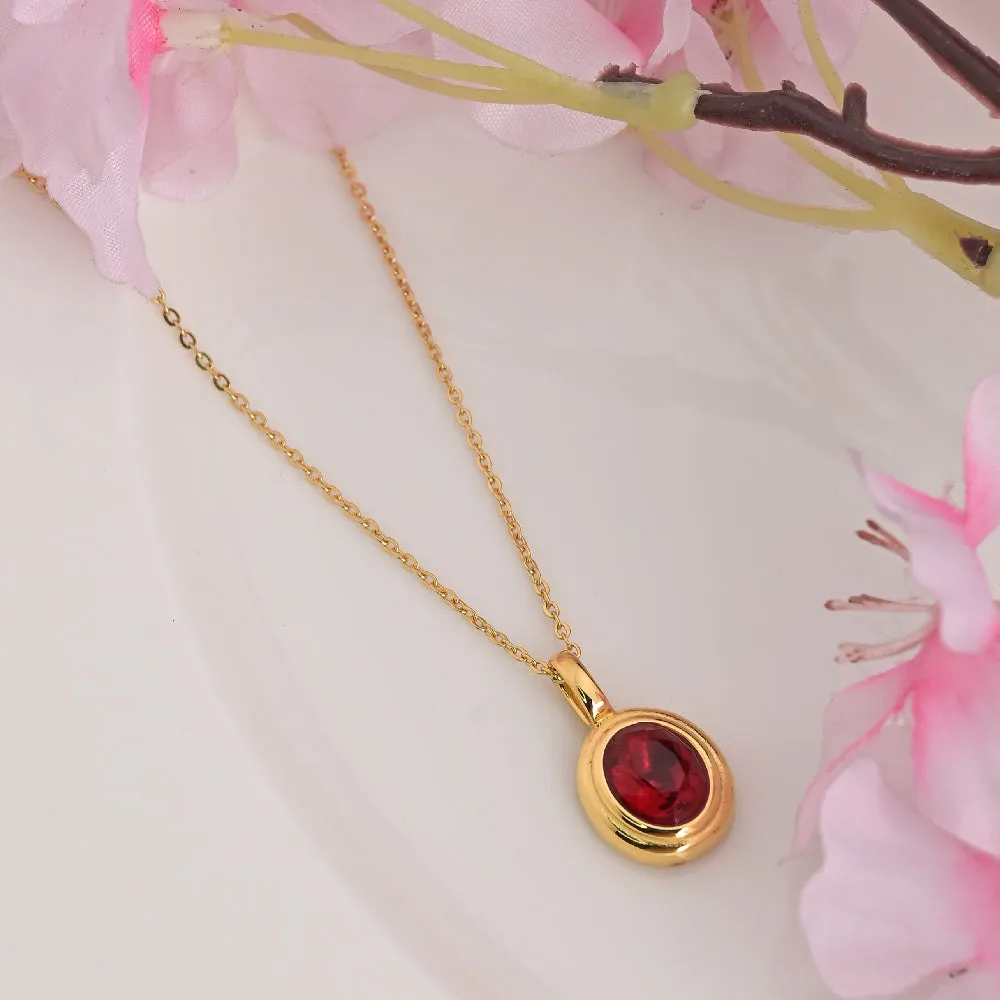 Red Emerald Oval Pendant
