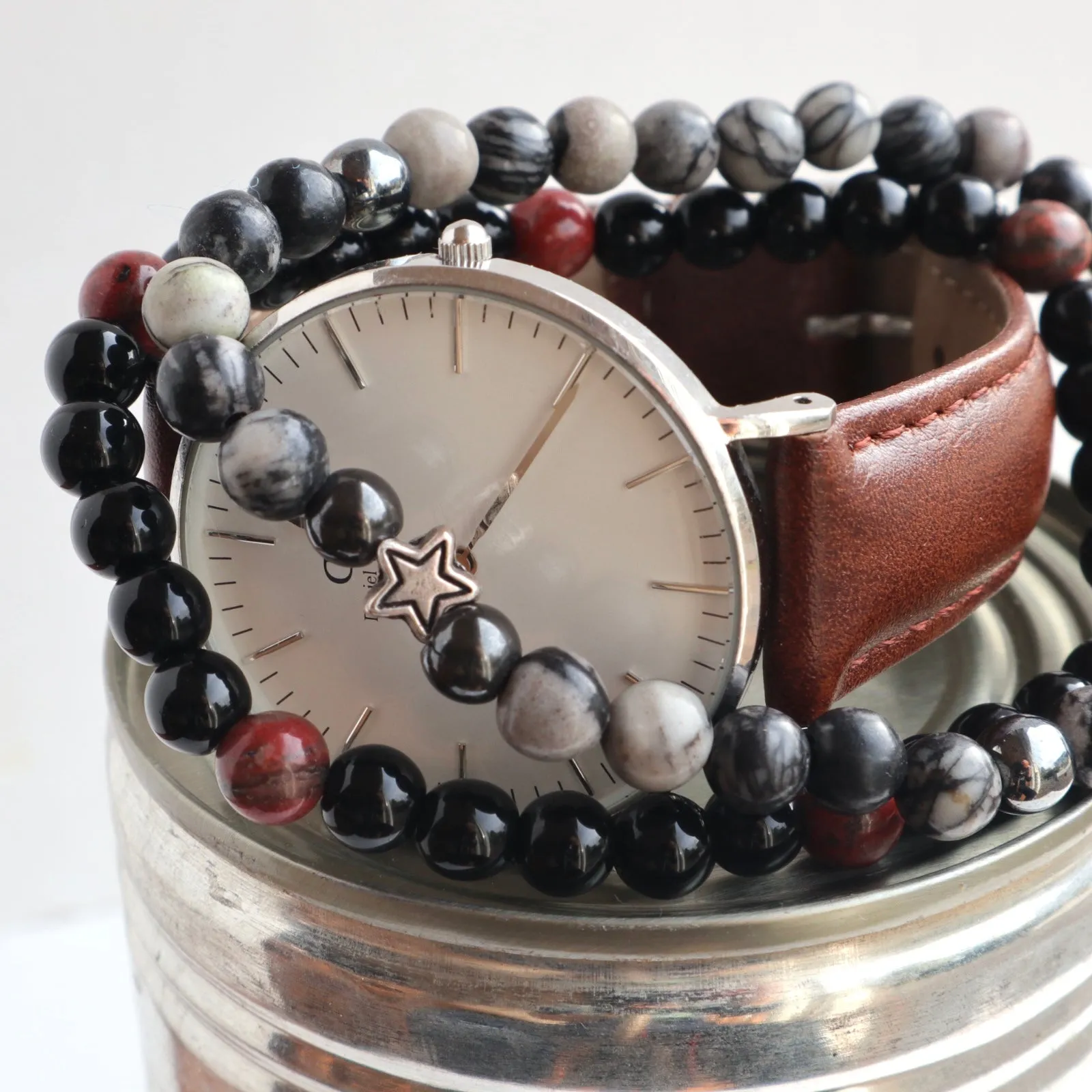 Red Jasper /Black Bracelet