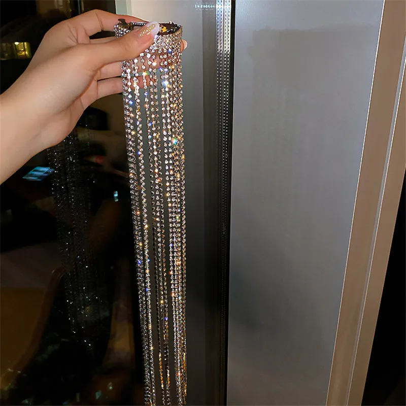 Rhinestone Hairpin  Long Tassel Crystal Hair Accessory