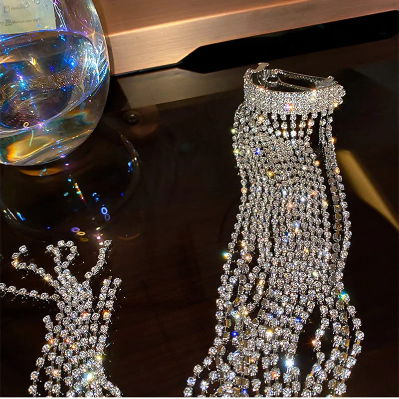 Rhinestone Hairpin  Long Tassel Crystal Hair Accessory