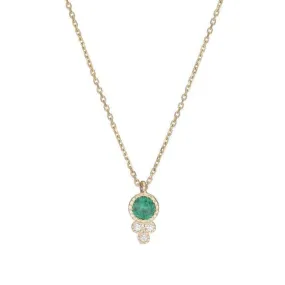 Round Emerald Crown Necklace (ready to ship option)*