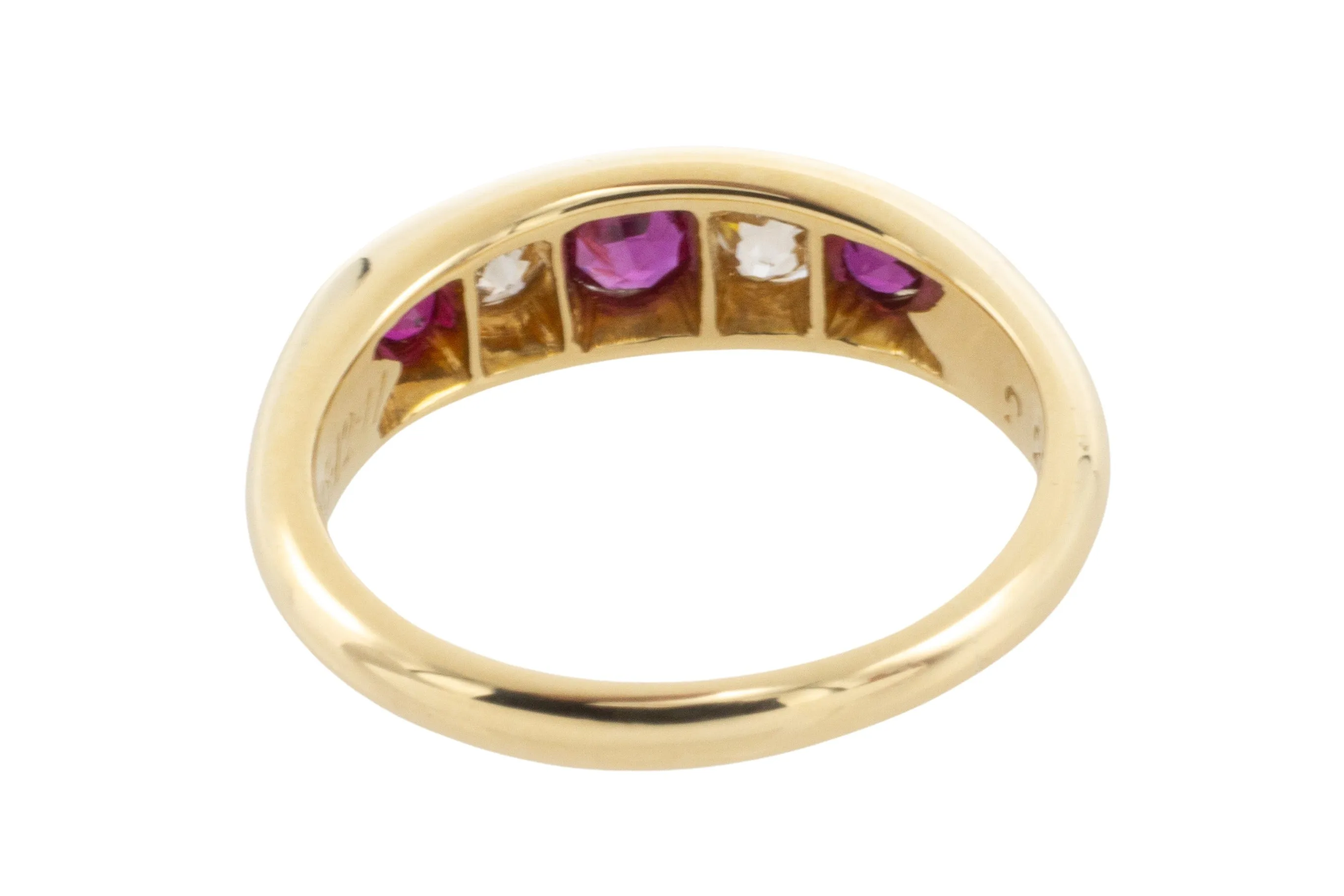 Ruby and old cut diamond ring from 1905