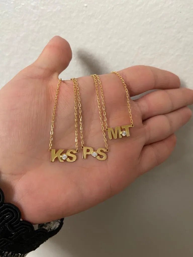 Samantha Initial Stone Necklace