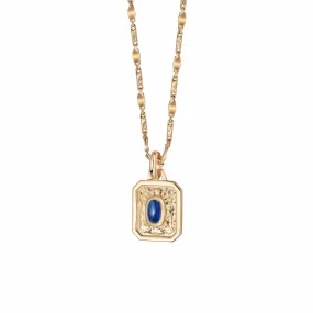 September Sapphire Birthstone Necklace 18ct Gold Plate