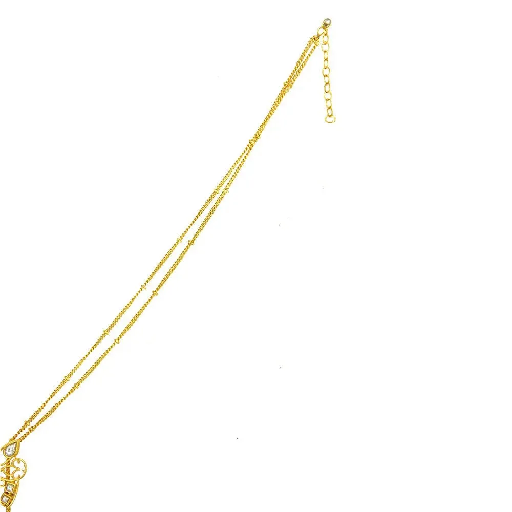 Silver Butterfly Stone Drop Necklace
