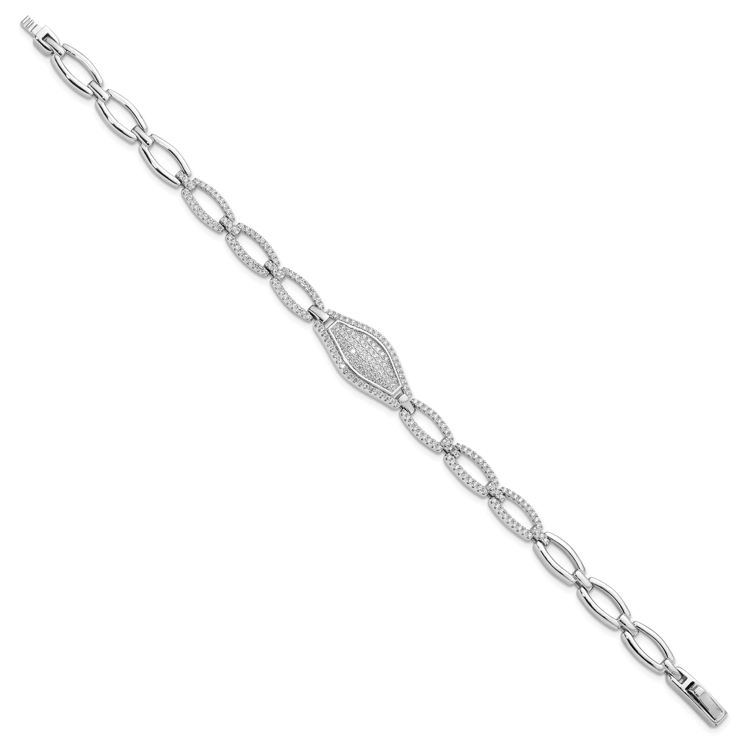 Silver Polished C.Z Brilliant Embers Bracelet