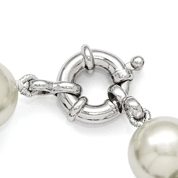 Silver White Purple Black Pearl Bracelet