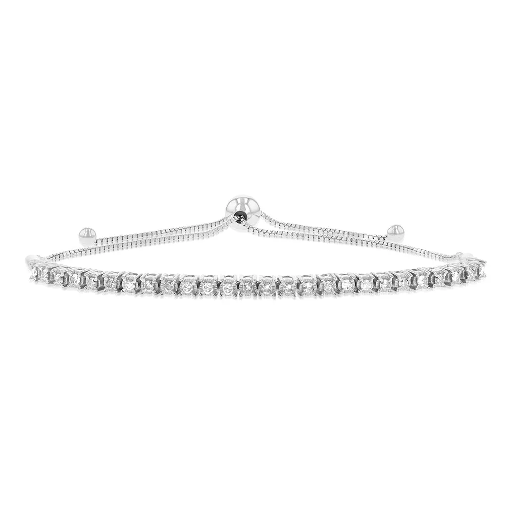 Siver 1/2 Carat Diamond Tennis Bracelet