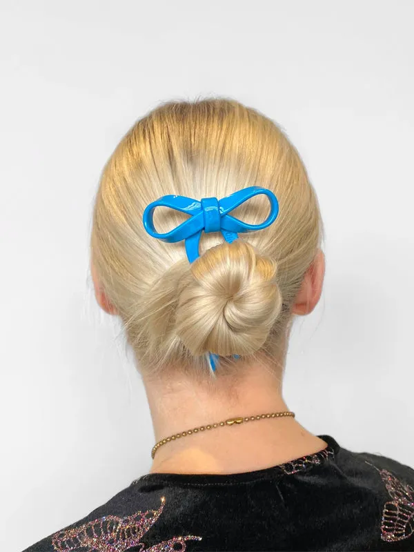 Small Bow Hairpin: Blue