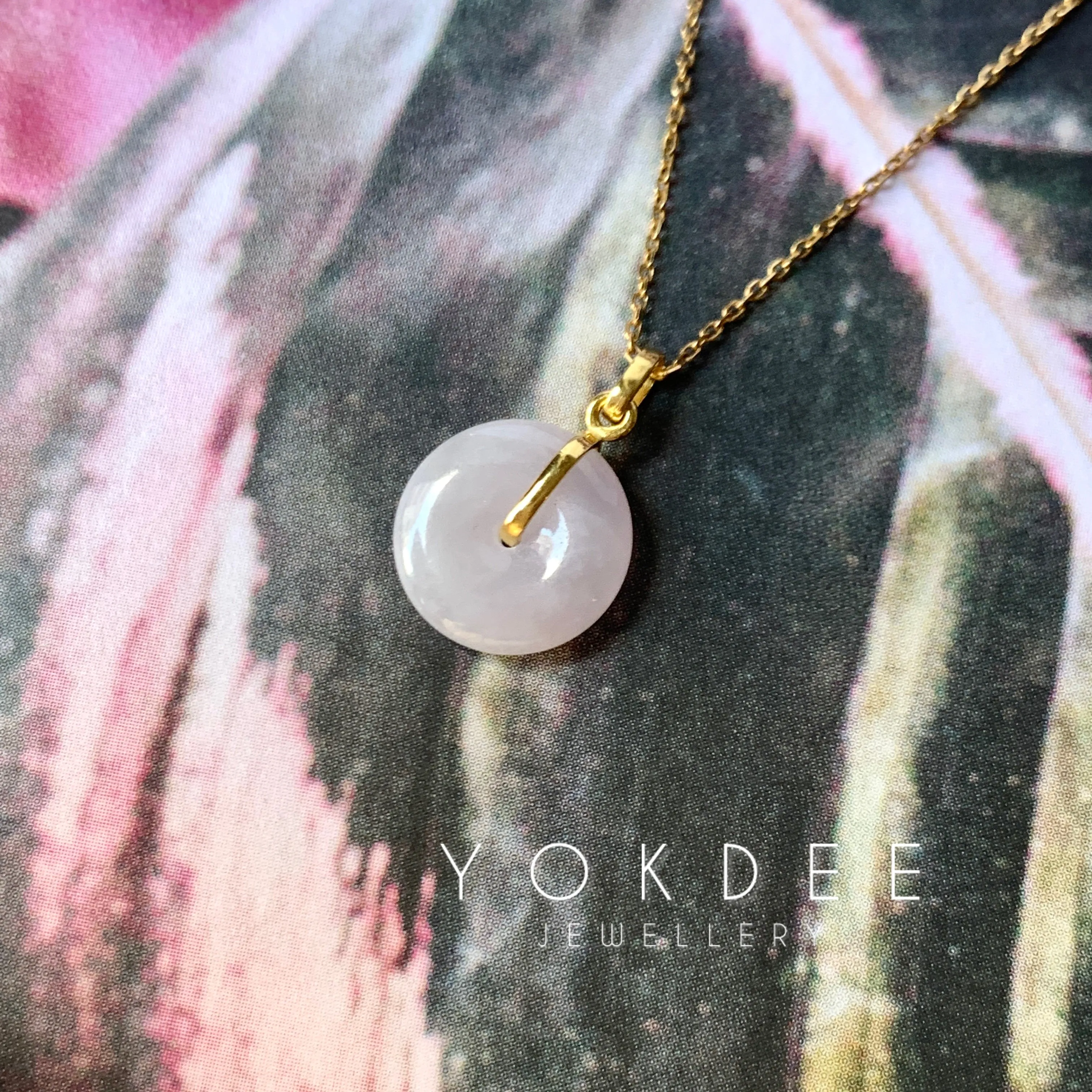 SOLD OUT: A-Grade Natural Lilac Jadeite Mini Donut Pendant No.172286