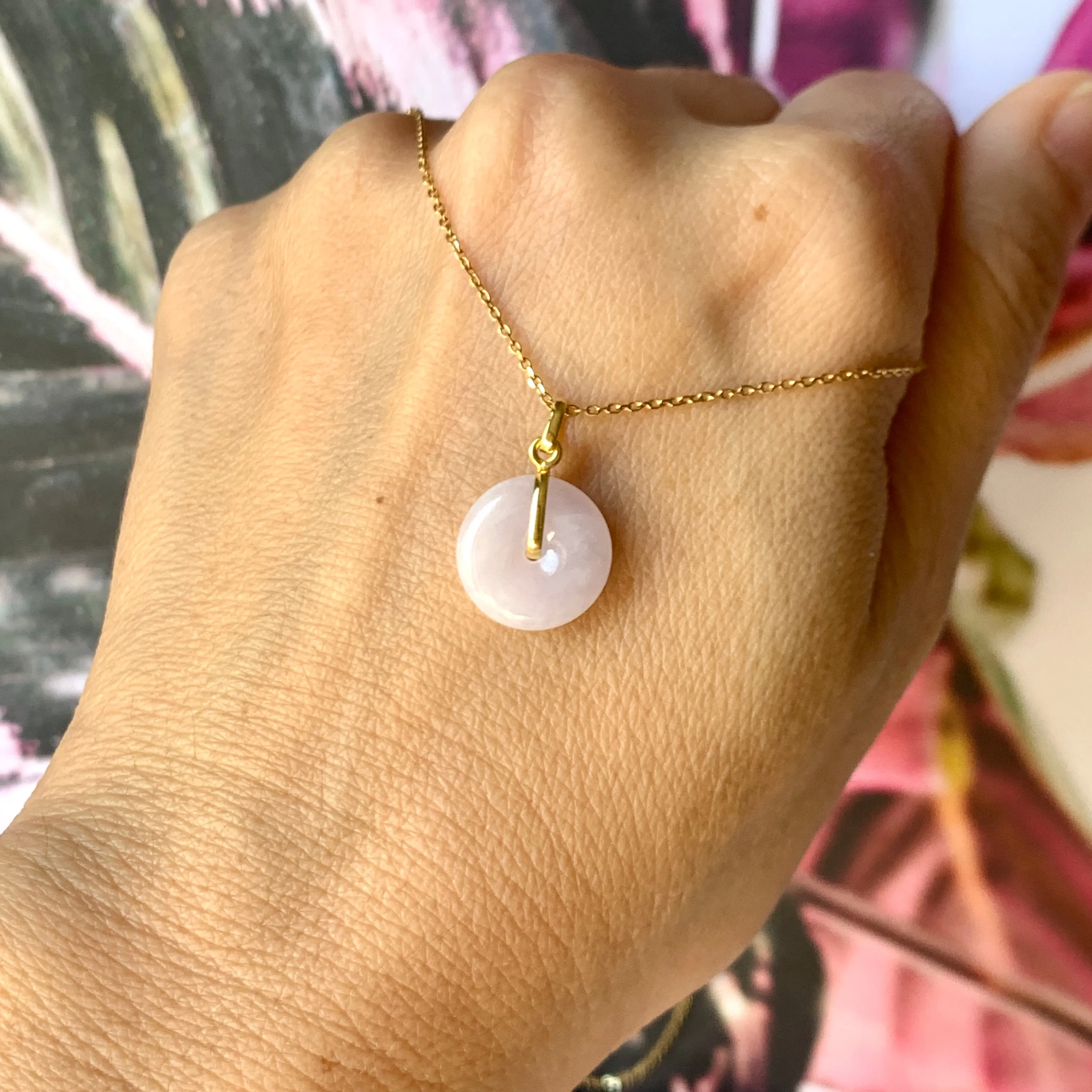 SOLD OUT: A-Grade Natural Lilac Jadeite Mini Donut Pendant No.172286