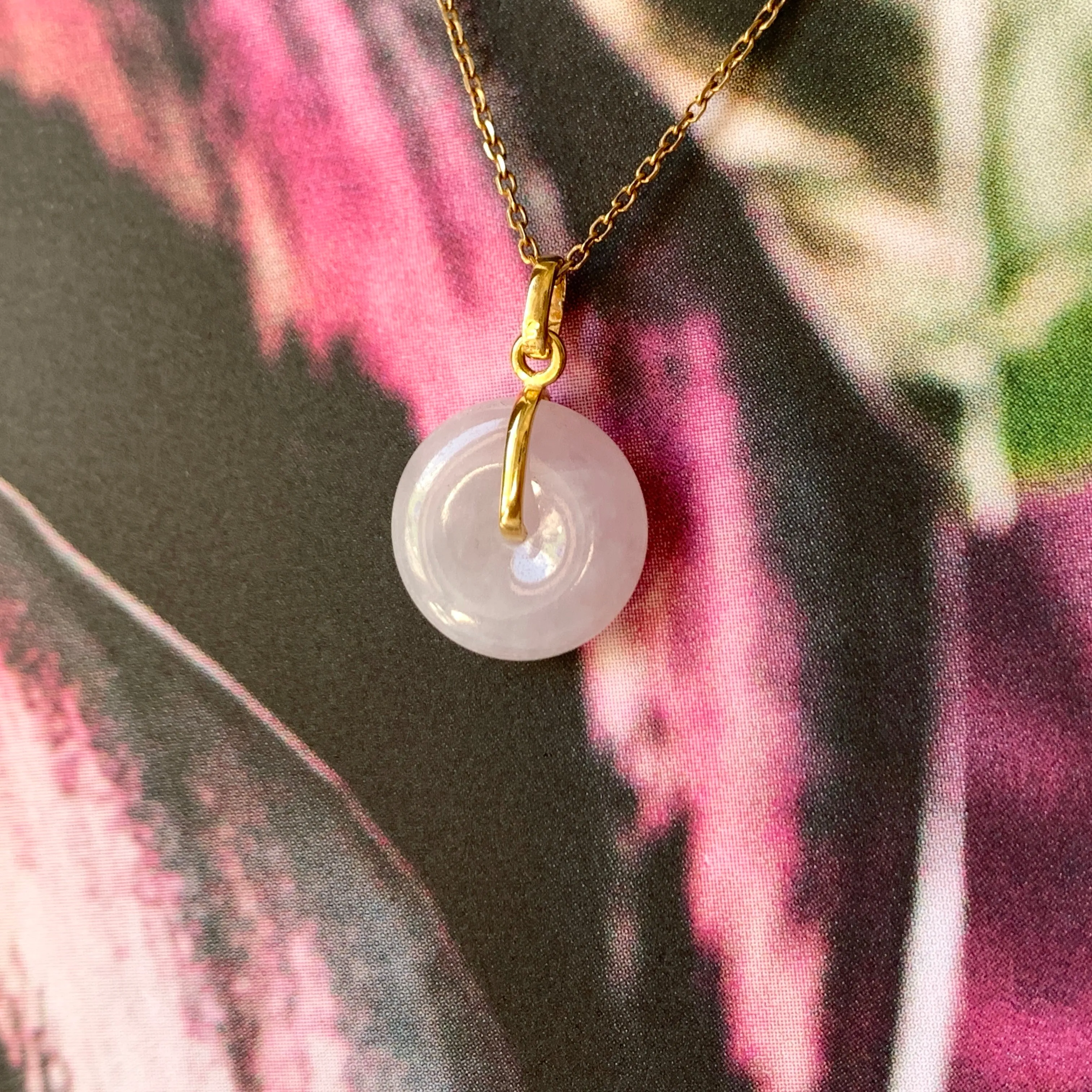 SOLD OUT: A-Grade Natural Lilac Jadeite Mini Donut Pendant No.172286