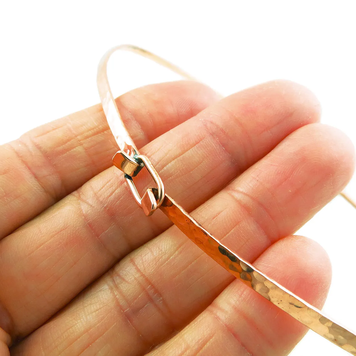 Solid Hammered Copper Choker Necklace Torc