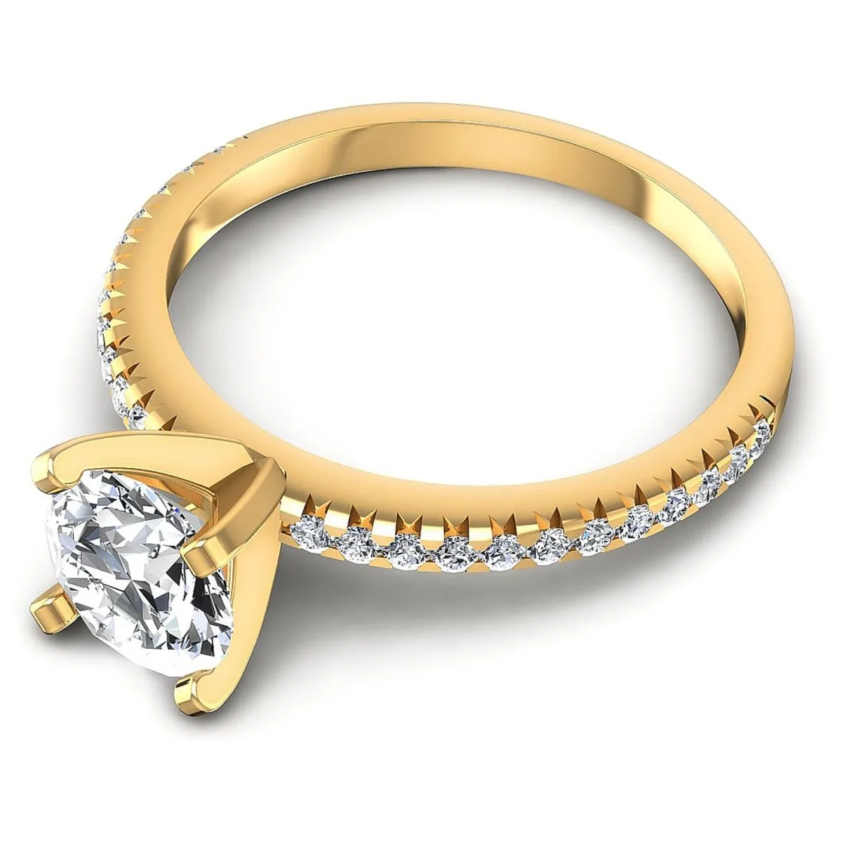 Special 1.00 CT Round Cut Diamond Engagement Ring in 14KT Yellow Gold