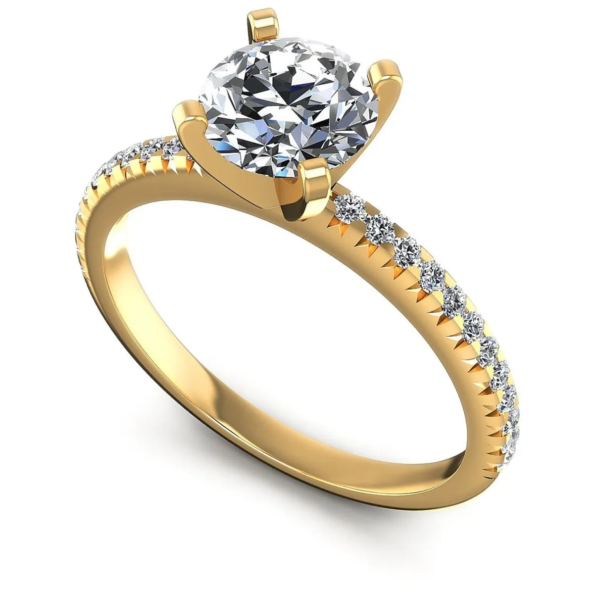Special 1.00 CT Round Cut Diamond Engagement Ring in 14KT Yellow Gold