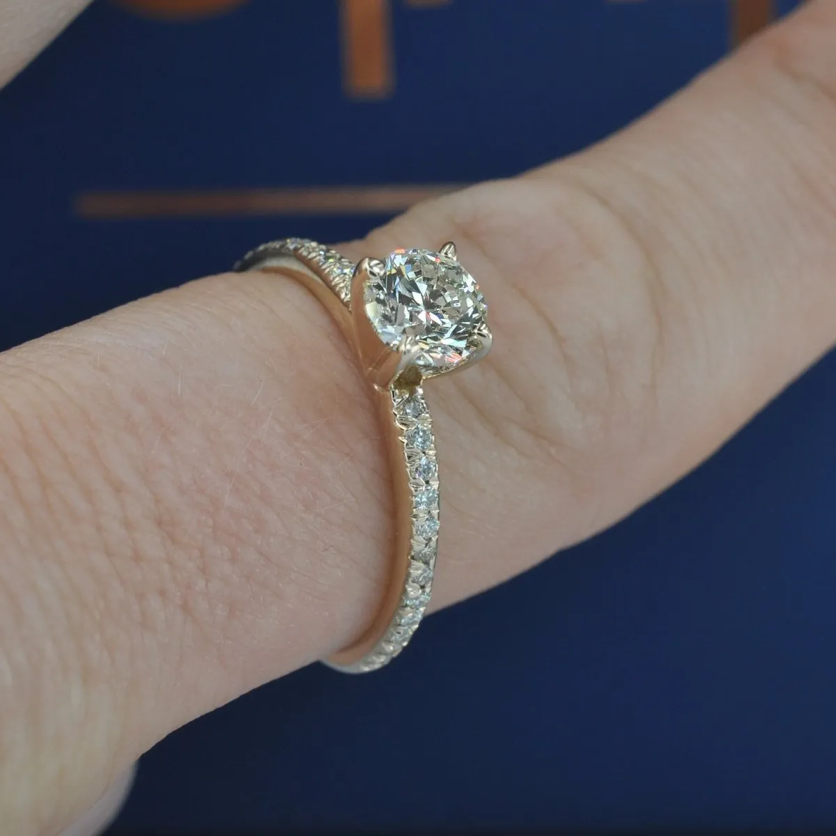 Special 1.00 CT Round Cut Diamond Engagement Ring in 14KT Yellow Gold