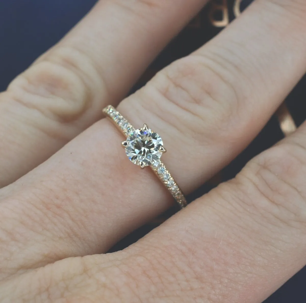 Special 1.00 CT Round Cut Diamond Engagement Ring in 14KT Yellow Gold