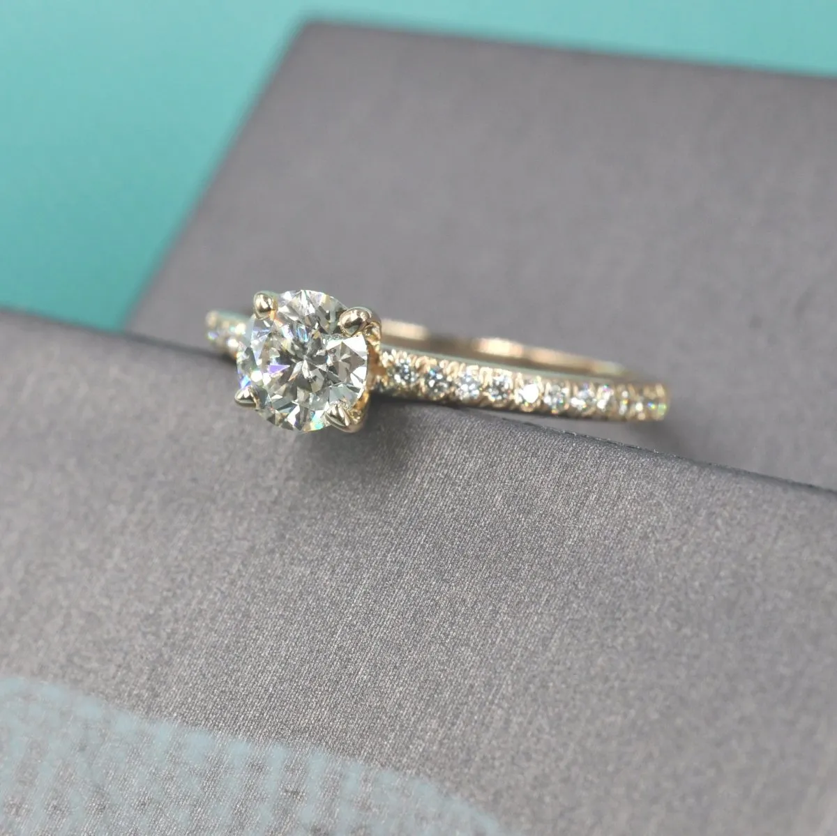 Special 1.00 CT Round Cut Diamond Engagement Ring in 14KT Yellow Gold
