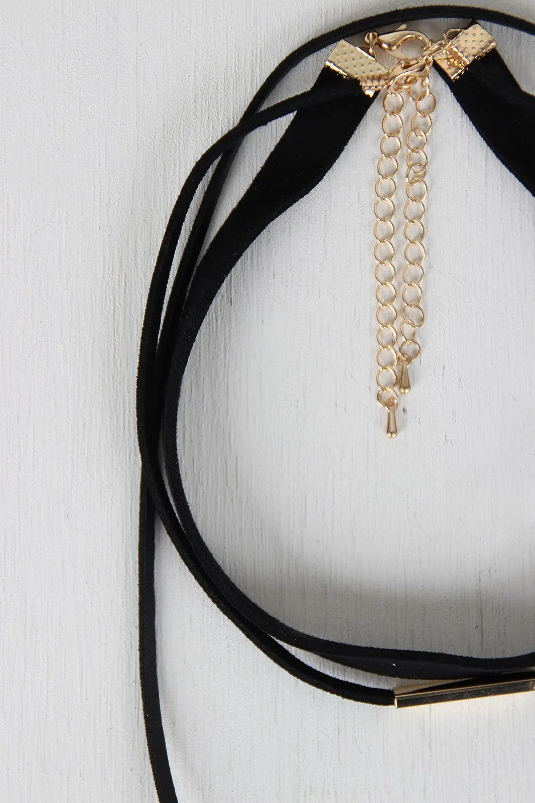 Three Piece Vegan Leather Necklace Set