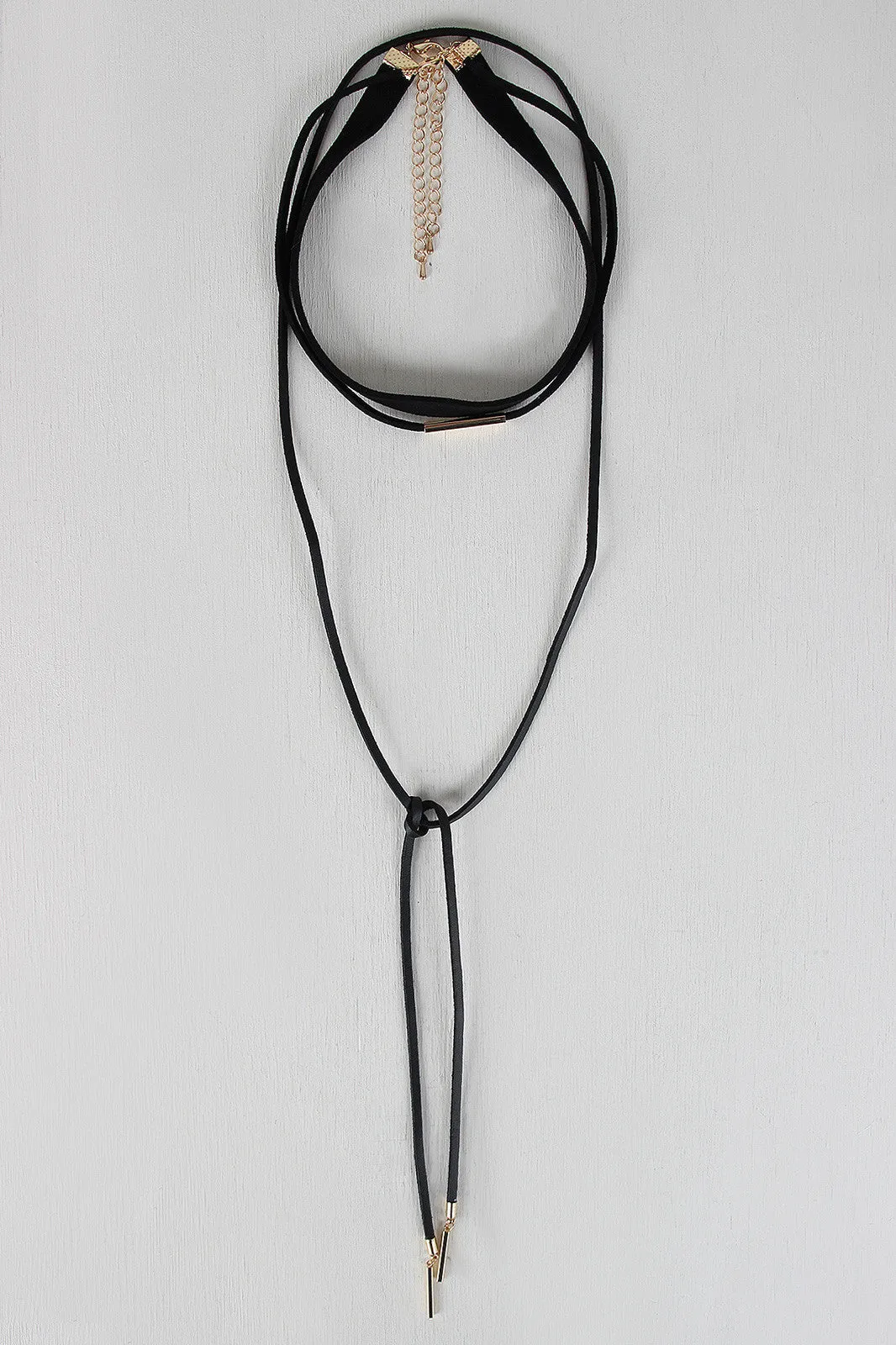 Three Piece Vegan Leather Necklace Set