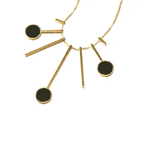 TRACEY CHEN | Necklace | Triple Circles Inky Green Jadeite Necklace