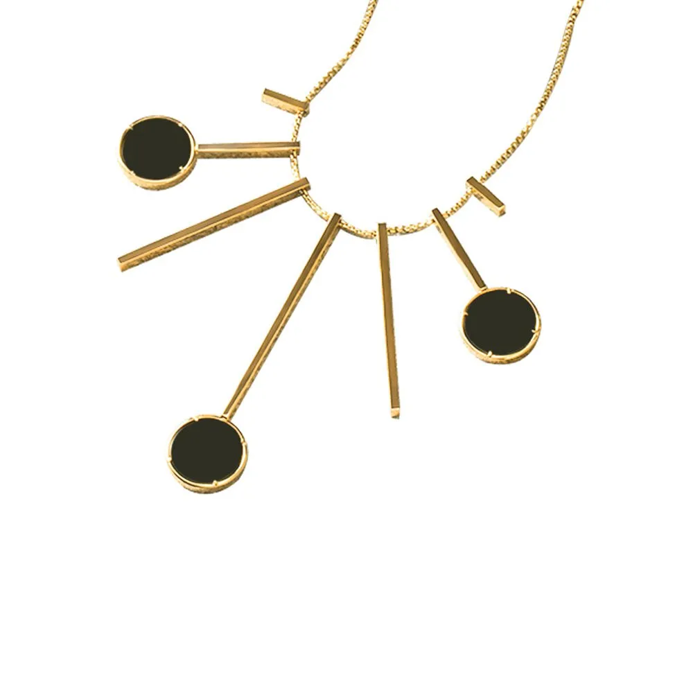 TRACEY CHEN | Necklace | Triple Circles Inky Green Jadeite Necklace