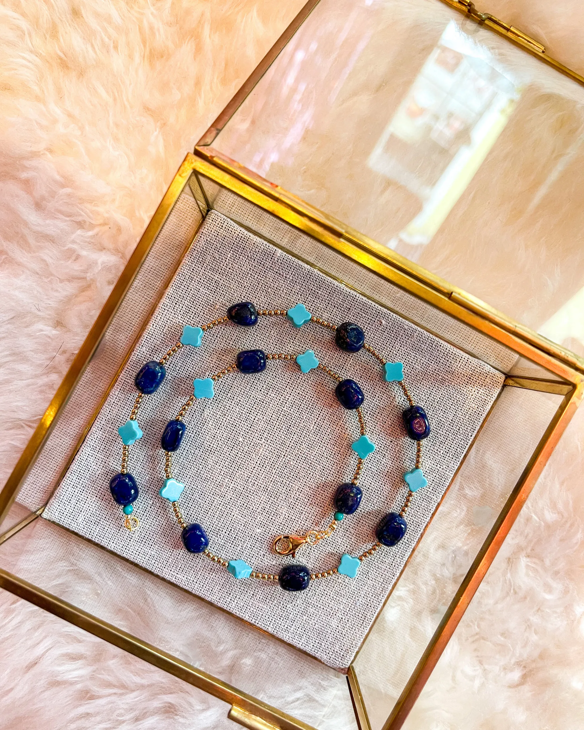 Turquoise Fleur-de-Lis Necklace