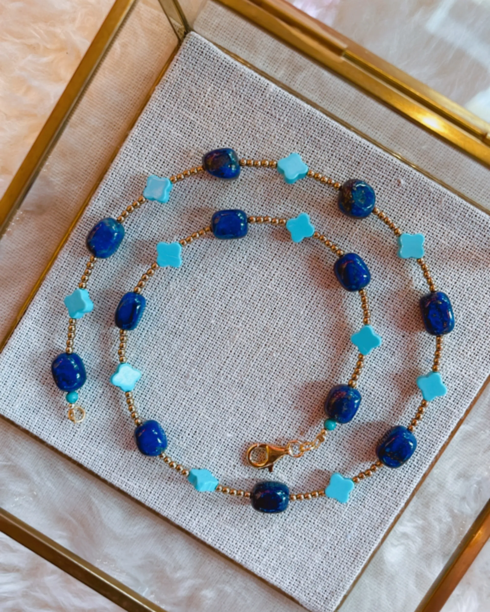 Turquoise Fleur-de-Lis Necklace