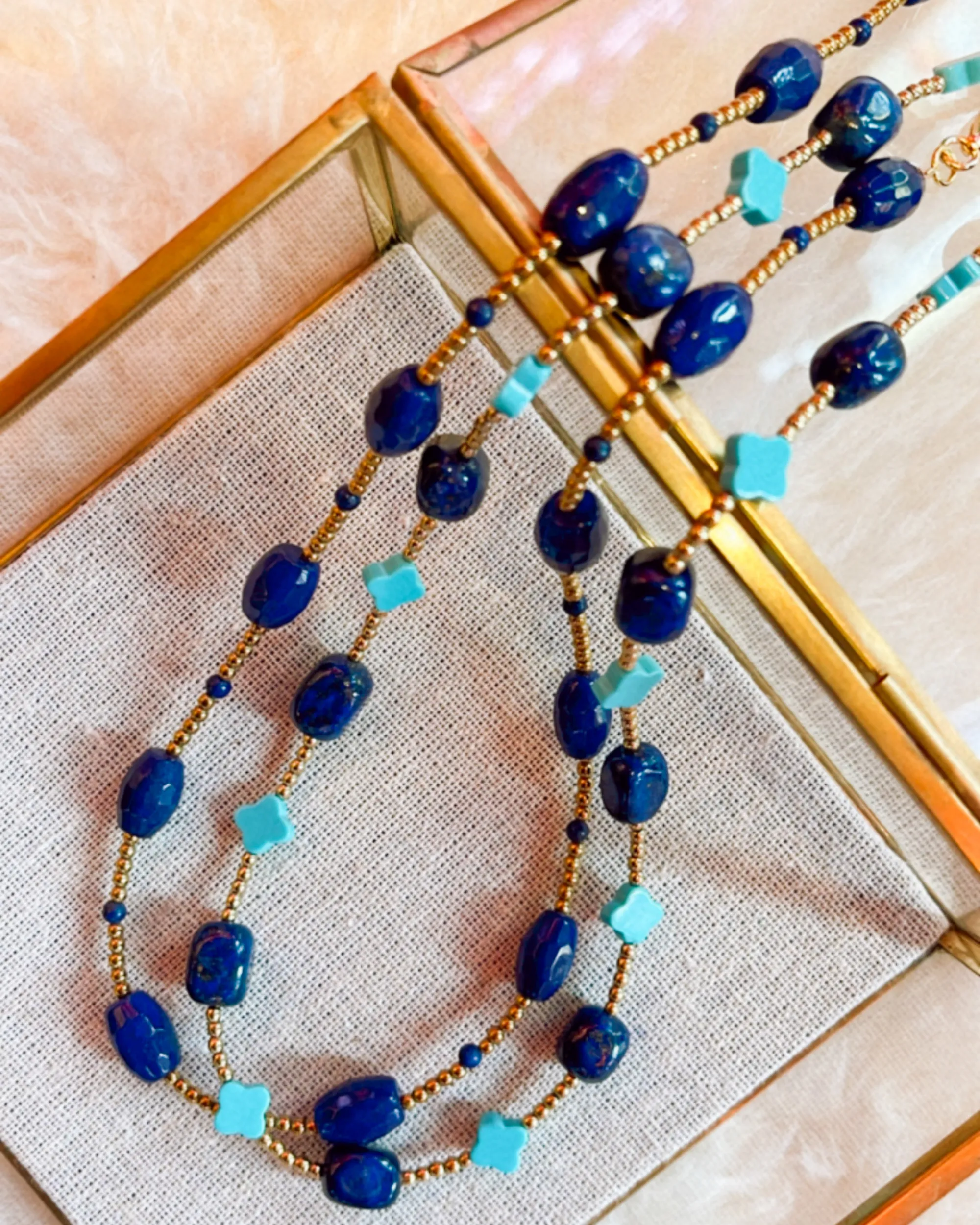 Turquoise Fleur-de-Lis Necklace