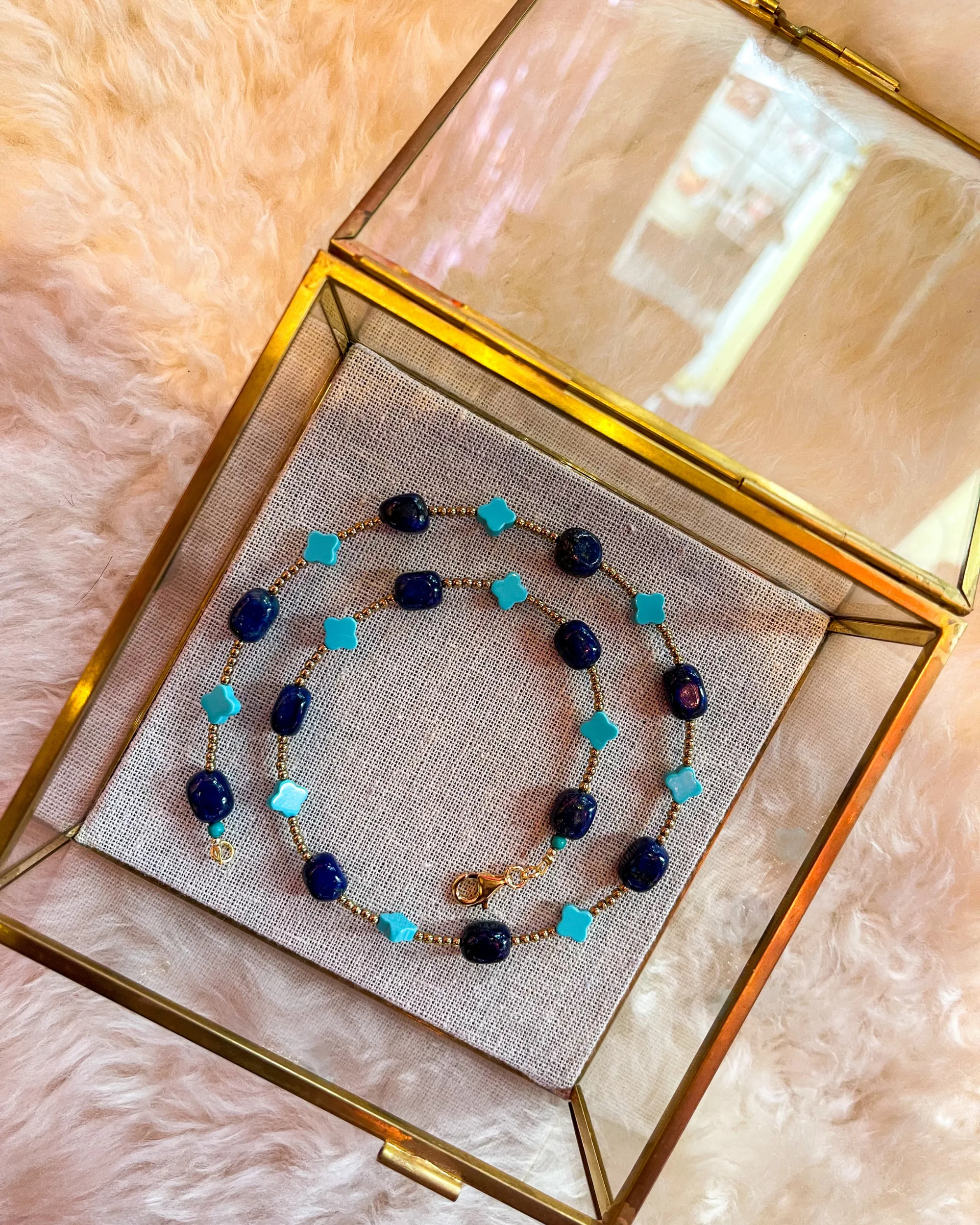 Turquoise Fleur-de-Lis Necklace