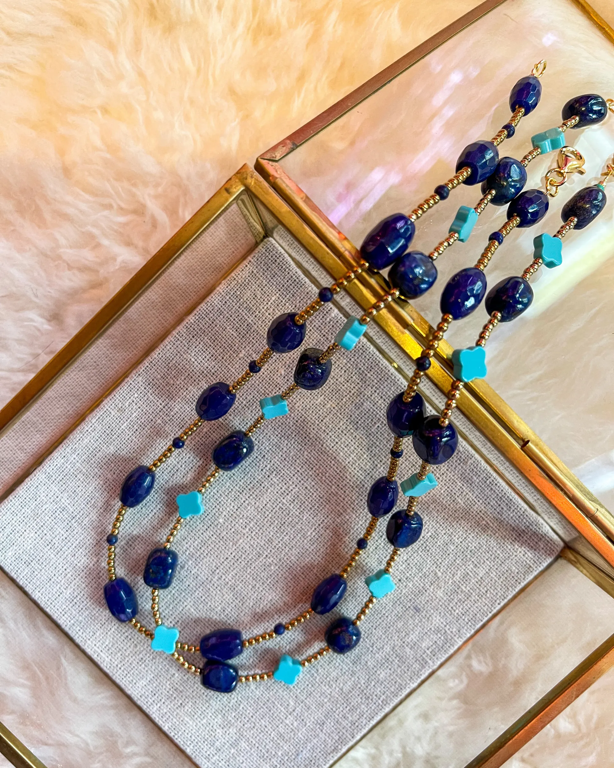 Turquoise Fleur-de-Lis Necklace