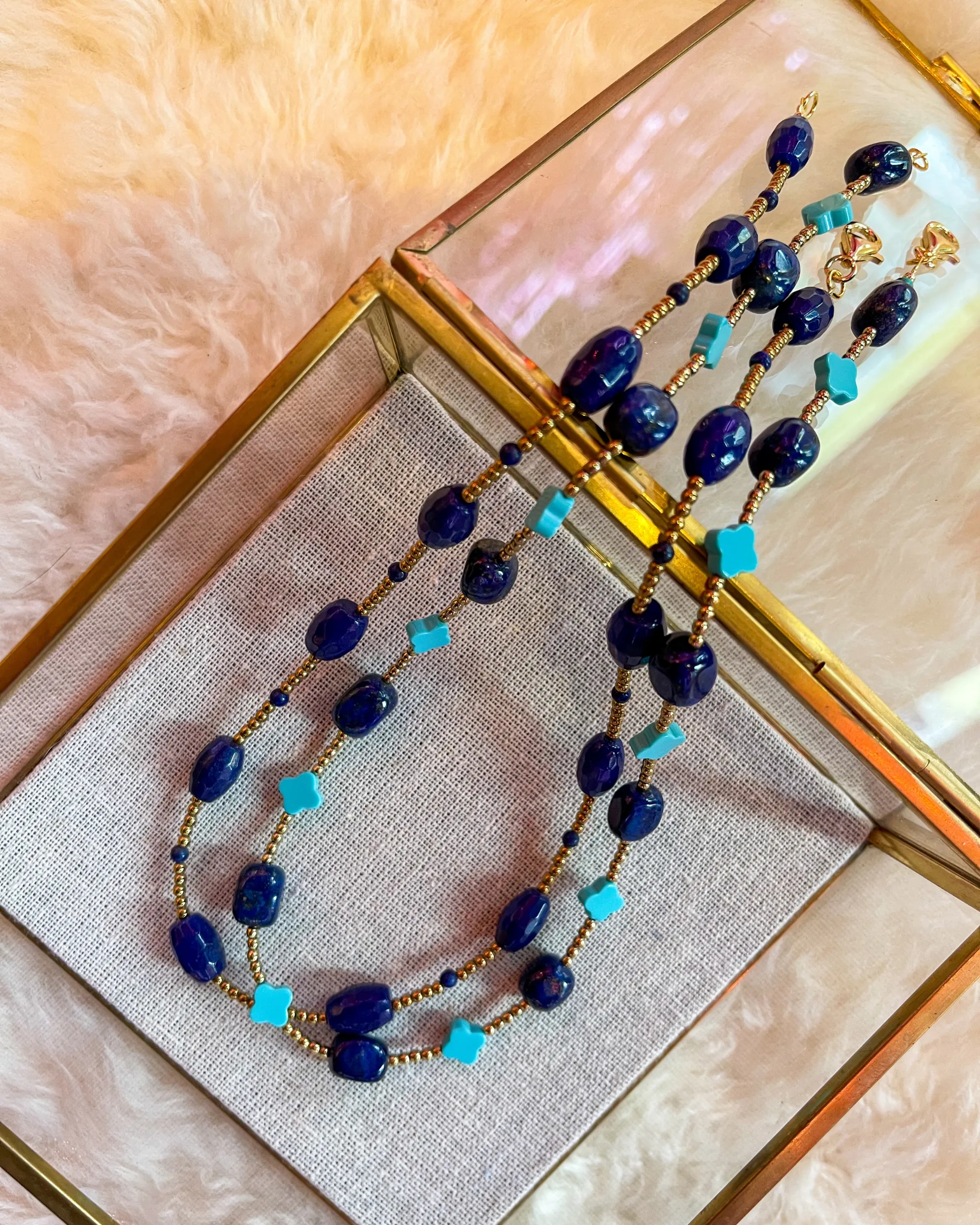 Turquoise Fleur-de-Lis Necklace