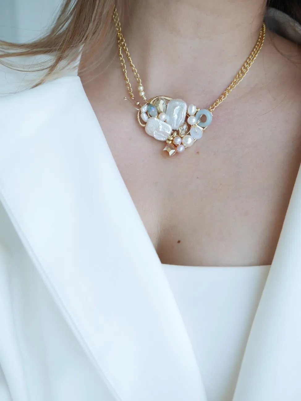Unearthed and Found - Jade  Pearls Multiway Necklace