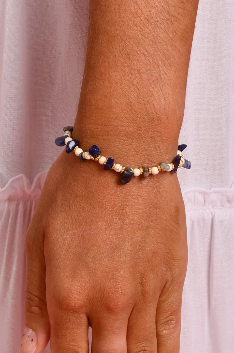 VRZJ2208 GEMSTONE WITH GOLD  BRACELET