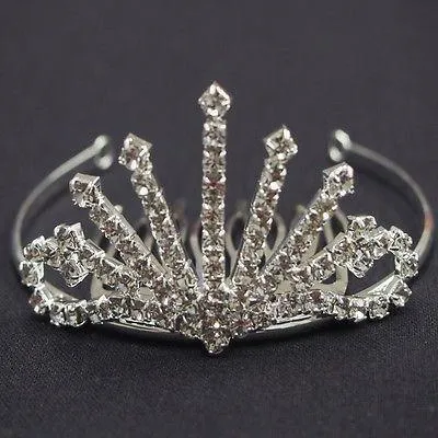Wedding Rhinestone Tiara Comb Hairpiece, 1-1/2-inch, Rising Glory