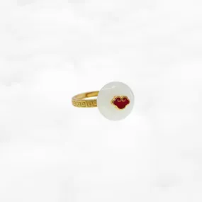 White Jade Auspicious Cloud Ring