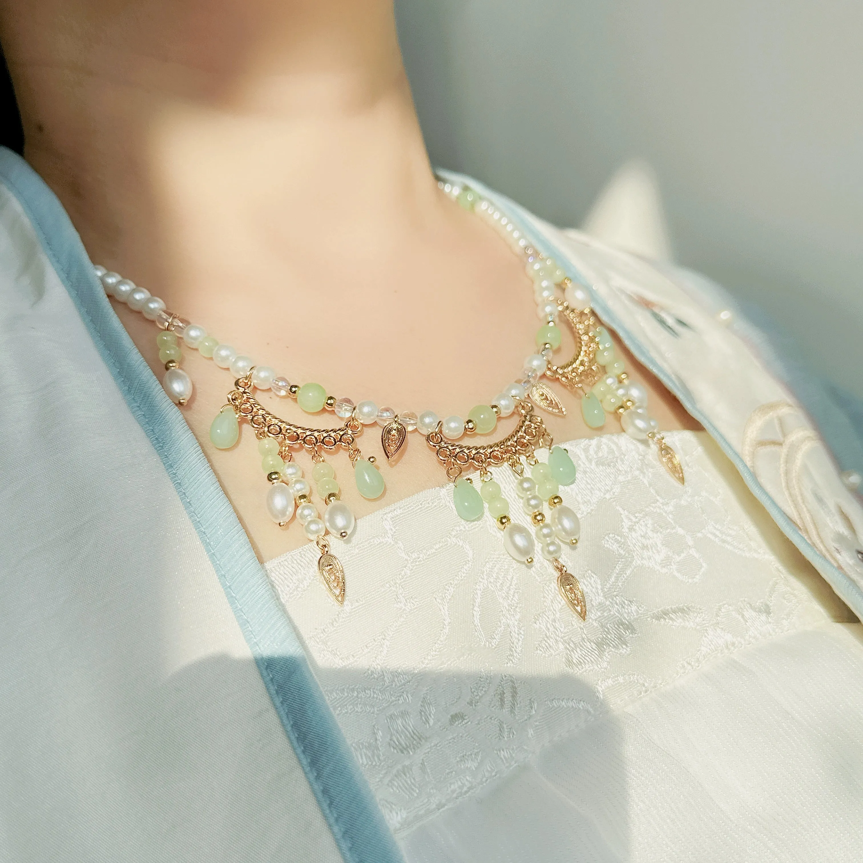 Yingluo 璎珞 Pearl & Jade Necklace