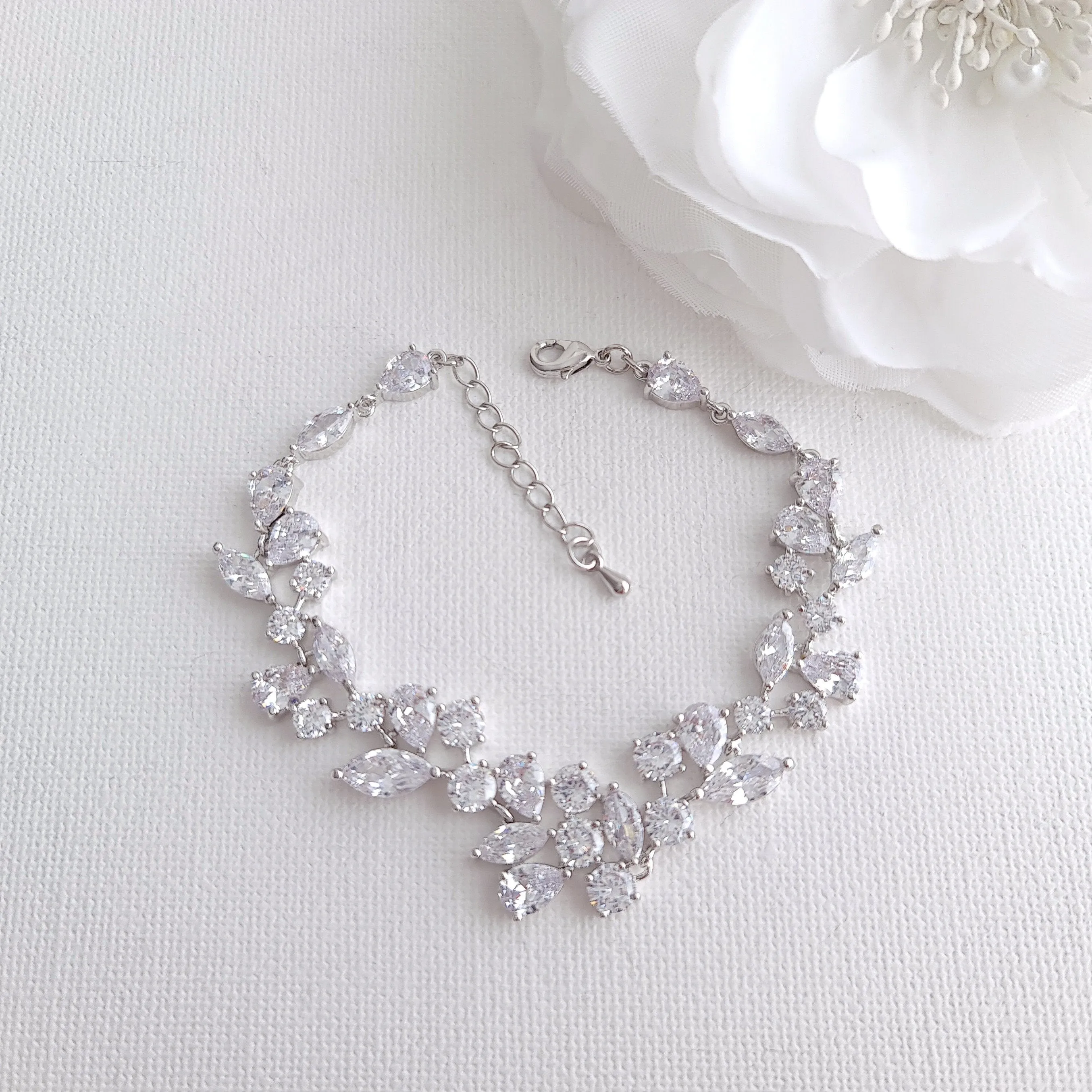 Zirconia Bridal Crystal Bracelet, Wedding Bracelet for Bride, Rose Gold Bracelet, Gold Bridal Bracelet, Wedding Bridal Jewelry, Nicole